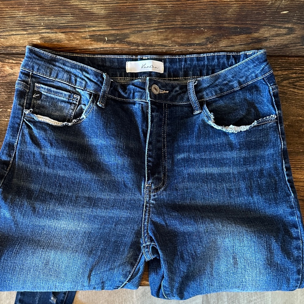 KanCan Dark Blue Distressed Women Jeans